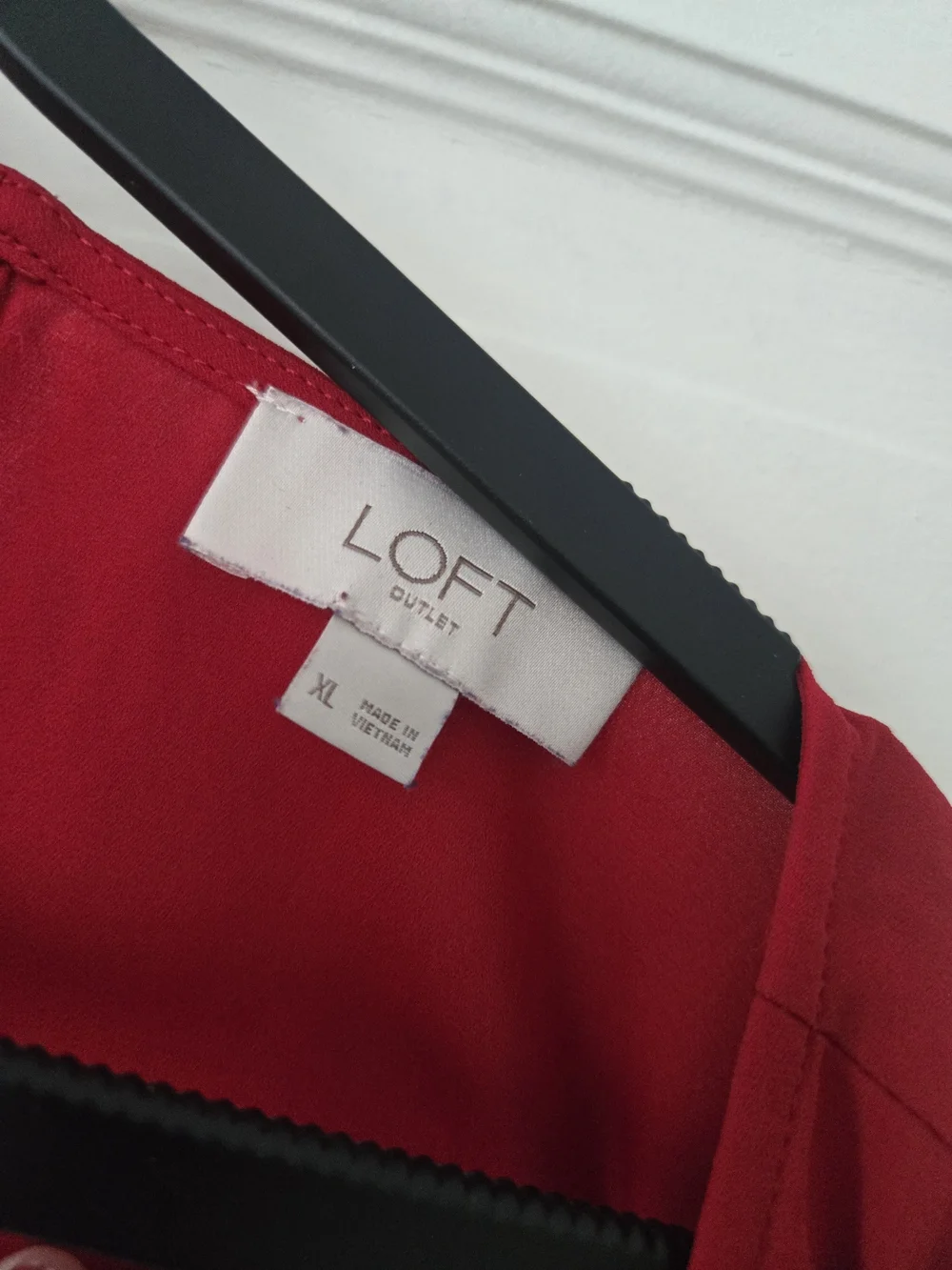 LOFT Red Long-Sleeve Blouse - Elegant Women's Top